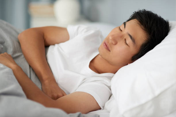 The best sleep is in the morning stock photo