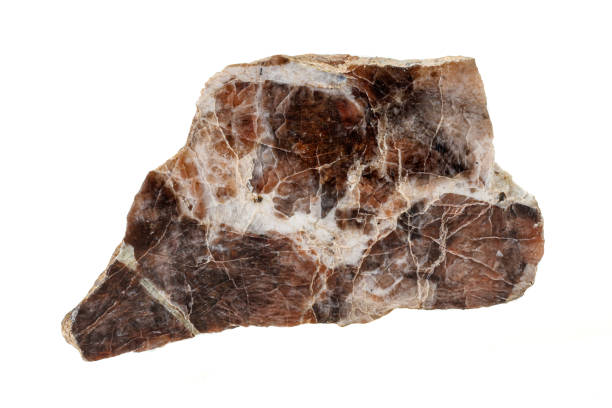 istock Macro stone Nepheline mineral on white background 1155376587