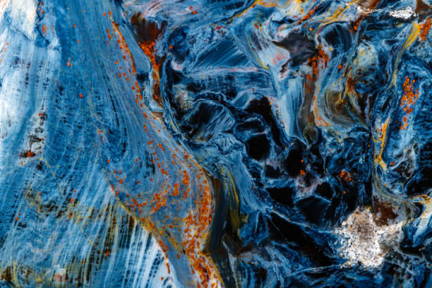 istock Macro stone Pietersite mineral on white background 1155376838