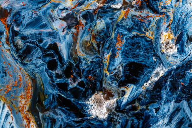 istock Macro stone Pietersite mineral on white background 1155377866
