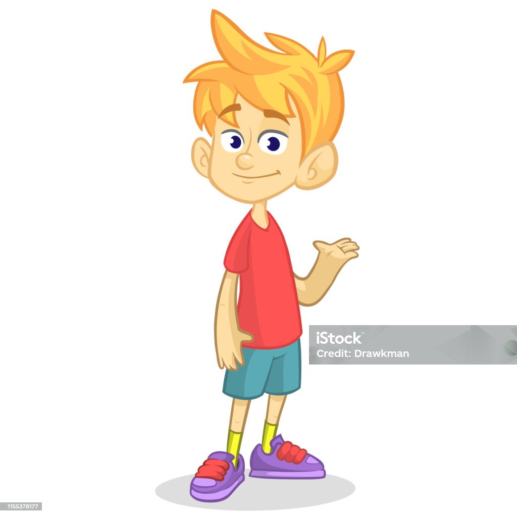 Funny Cartoon Teenager Boy Standing Illustratio Stock Illustration -  Download Image Now - Boys, Teenage Boys, Happiness - iStock