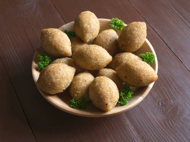 istock Traditional Arabic kibbeh with lamb and pine nuts. 1155378627