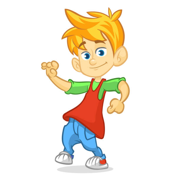 Cartoon Dancing Boy Vector Illustration Stock Illustration - Download Image  Now - Beauty, Blond Hair, Boys - iStock