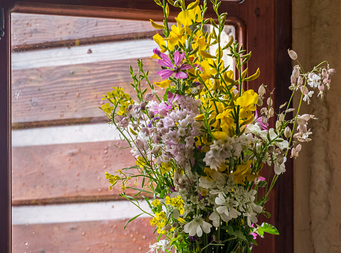 bouquet of field flowers in a vase