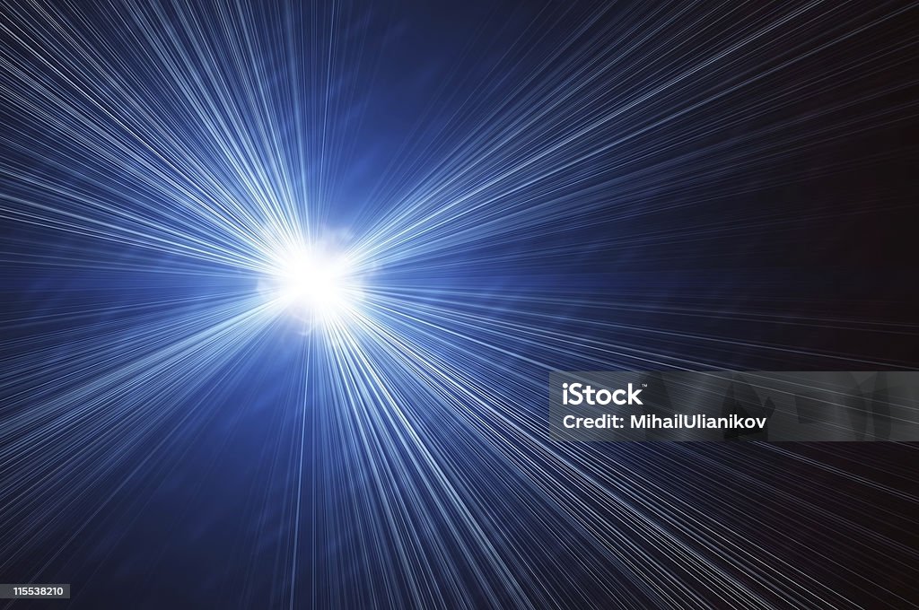bright flash su un sfondi blu - Foto stock royalty-free di Astratto