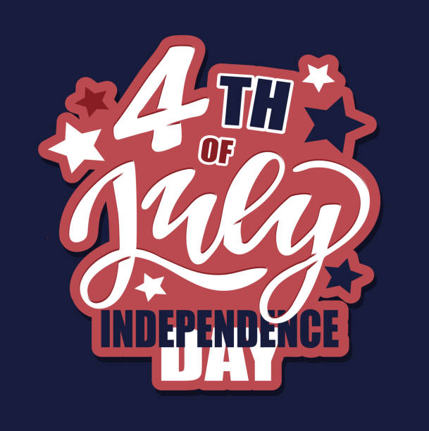 istock Text 4th of July. Independence Day vector lettering typography for postcard, card, banner. Celebration calligraphy. US military armed forces typography concept . National poster design 1155390078