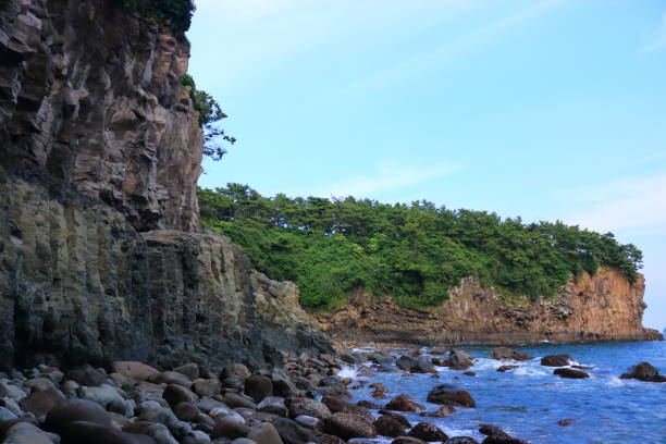 istock Sojeongbang waterfalls, waterfalls, cliffs, precipice, sea, coast, 1155393974