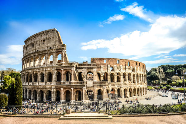 istock Roman Colosseum Bustling With Tourists 1155394428