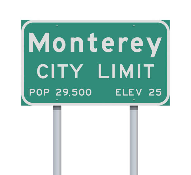 Monterey City Limit road sign Vector illustration of the Monterey City Limit green road sign city of monterey california stock illustrations