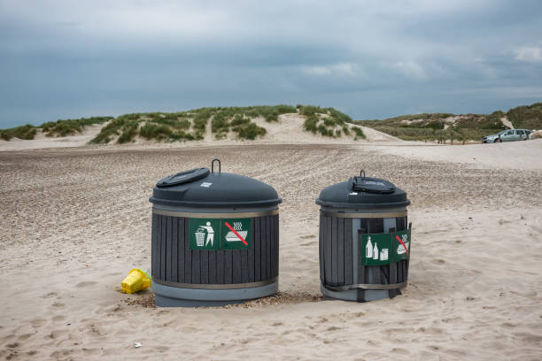 istock Litter containers on Henne beach in Denmark 1155401285
