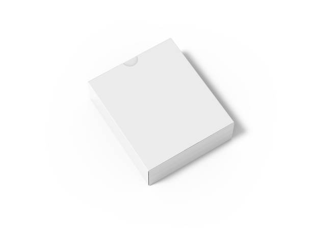 istock White blank flat box mock up template on isolated white background, ready for design presentation, 3d illustration 1155402468