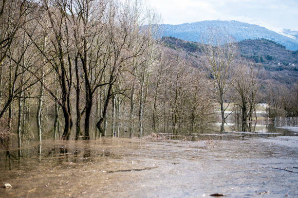 flooding of a lake, Trentino , Italy