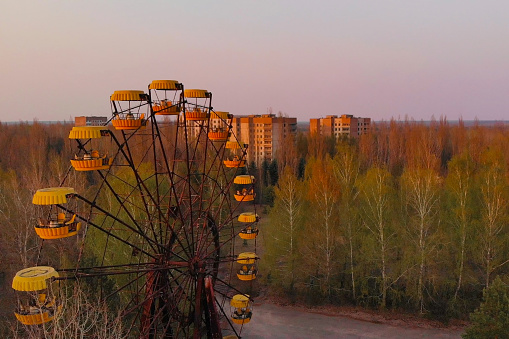 Deserted amusement park in city Pripyat