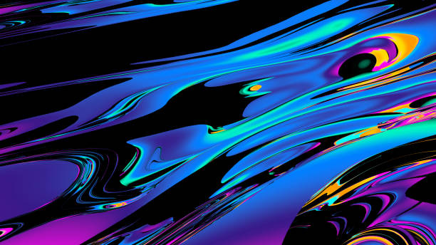 istock Fluid art colors backgrounds. Trendy Vibrant Fluid Colors. 3d render 1155410368