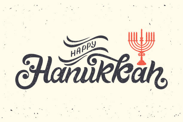 illustrazioni stock, clip art, cartoni animati e icone di tendenza di happy hanukkah illustrazione vettoriale. - holiday happiness menorah hanukkah