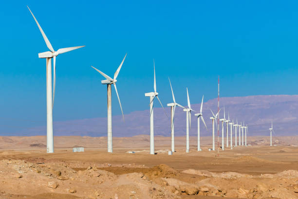 風力渦輪機農場-可再生能源、可持續能源和替代能源 - 北非 個照片及圖片檔