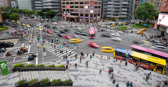 Taipei traffic junction, motion blur