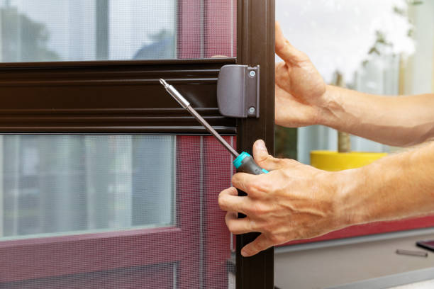 istock mosquito net wire screen door installation 1155415426
