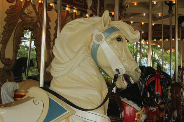 istock Close Up White Carousel Horse 1155418150