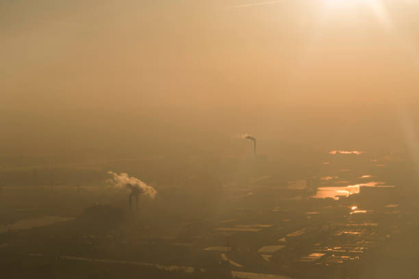 The weather was not good. Without wind, fog and some air pollution covered the city and field. It makes cityscape looked like a future city from SF movie.