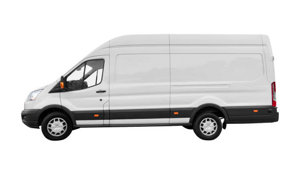 istock Side view of white van for branding with clipping path 1155431686