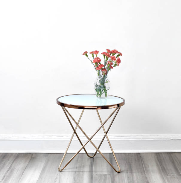 Modern side table with flowers