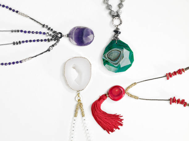 colares de gemstone - amethyst necklace gem purple - fotografias e filmes do acervo