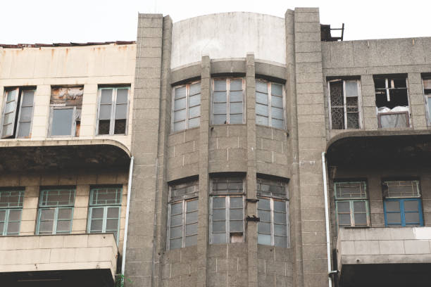 istock Abandoned old design building in Chinatown Thailand 1155441339