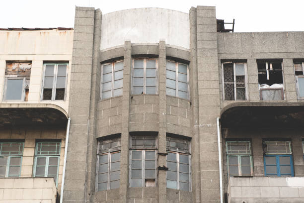 istock Abandoned old design building in Chinatown Thailand 1155441372
