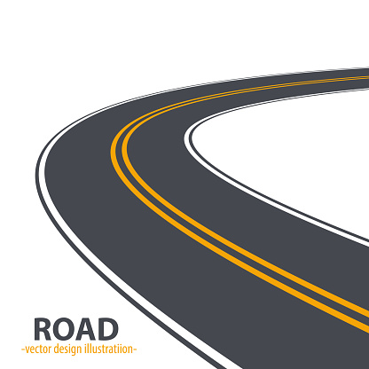 Path Road Vector Design Illustration Isolated On White Background Stock ...