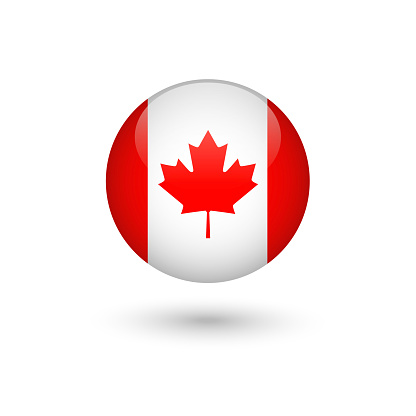 Vetores de Bandeira De Canadá Lustrosa Redonda e mais imagens de Bandeira -  Bandeira, Pin de campanha, Canadá - iStock