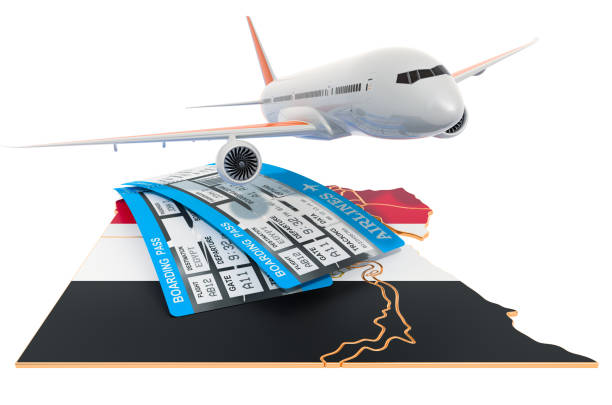 istock Flights to Egypt concept. 3D rendering isolated on white background 1155445771