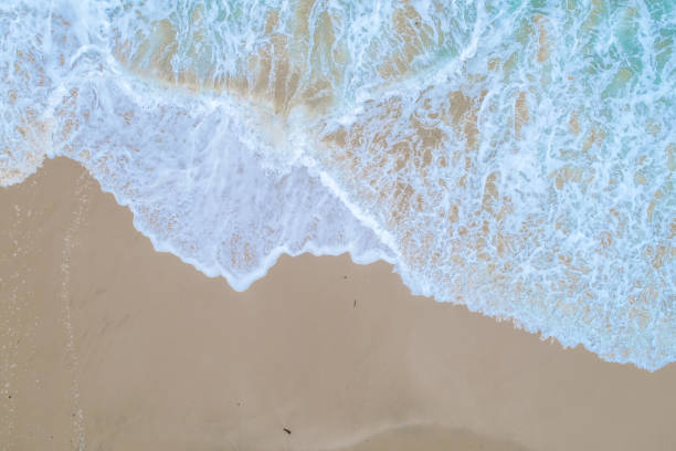 istock Sea wave snad beach summer background 1155450382