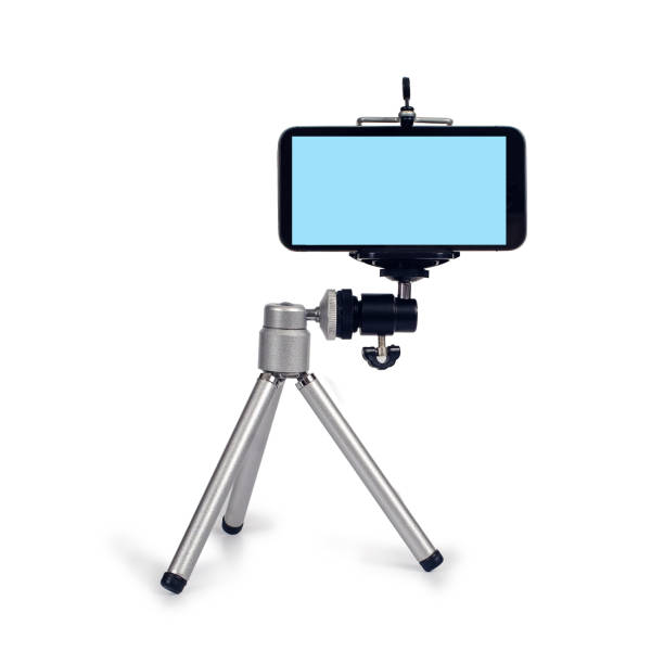 istock Mini tripot streaming video live with smart phone and microphone tool. 1155451098