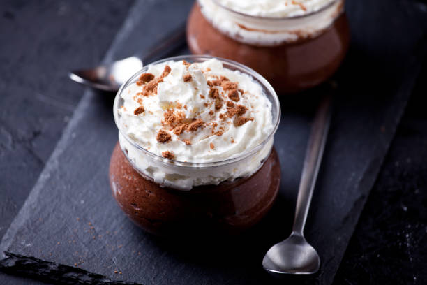 istock Homemade Chocolate Mousse With Whipped Cream 1155451597