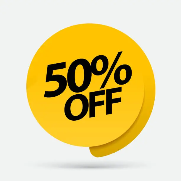 Vector illustration of Sale of special offers. Discount with the price is 50 .