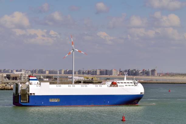 car carrier ship - belgium bruges windmill europe fotografías e imágenes de stock