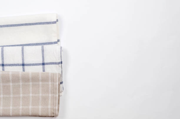 istock Pile of linen kitchen napkin on white 1155454540