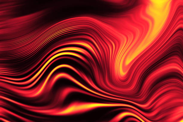 Wave Red Yellow Black Marble Background Abstract Flame Fire Swirl Pattern Neon Colorful Gradient Marbled Shiny Texture Abstract Flame Fire Red Orange Yellow Black Marble Background Wave Pattern Gradient Marbled Wavy Texture Distorted Macro Photography lava photos stock pictures, royalty-free photos & images