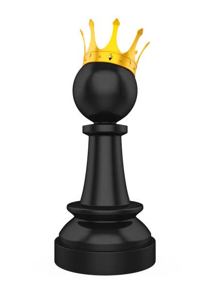 istock Chess Pawn with Golden Crown Isolated 1155458283