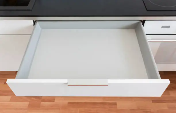 Photo of opened kitchen drawer
