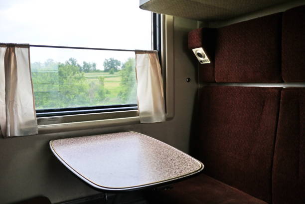 istock View of sleeping places in a compartment car. 1155460941