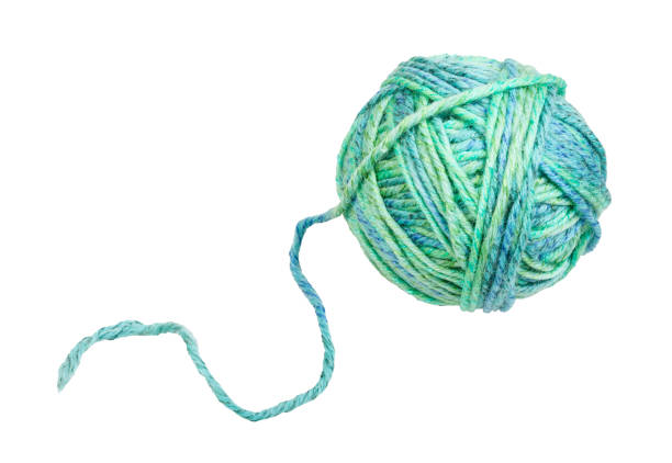 istock skein of greenish blue yarn with unwound tail 1155460971
