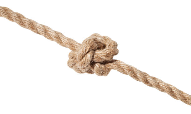 istock Oysterman's Knot tied on thick jute rope isolated 1155463079