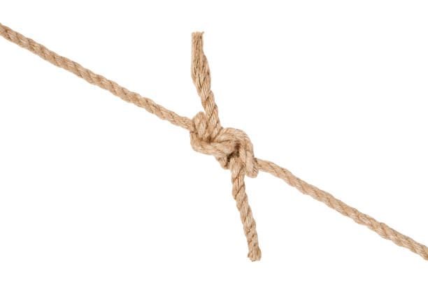 istock hunter's bend knot joining two ropes isolated 1155463159