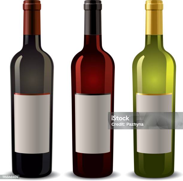 Garrafas De Vinho - Arte vetorial de stock e mais imagens de Bebida - Bebida, Bebida Alcoólica, Clip Art