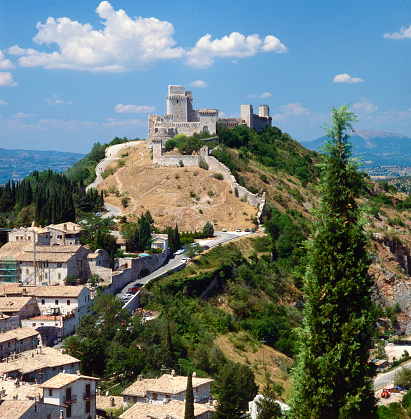 Aerial view of Arcidosso Tuscany Italy