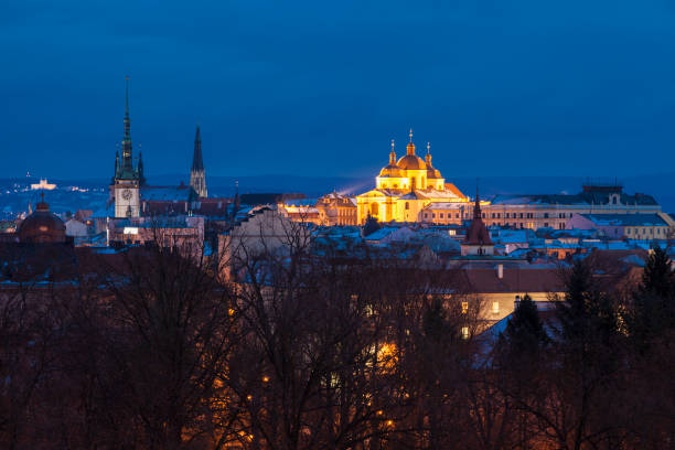 istock Panorama of Olomouc at night 1155467801