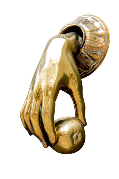 istock Doorknob in shape of human hand isolated on white background 1155471516