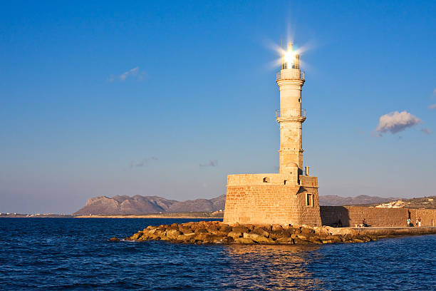 istock Lighthouse in the Chania harbor 115547208